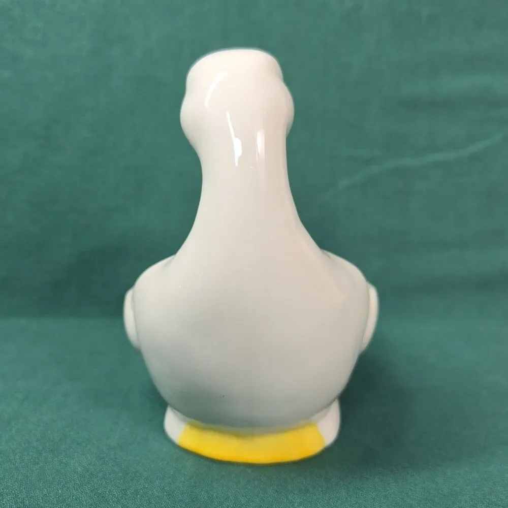 Vintage Goose Duck Soap Dish White & Yellow Ceramic Cottagecore Grandmacore